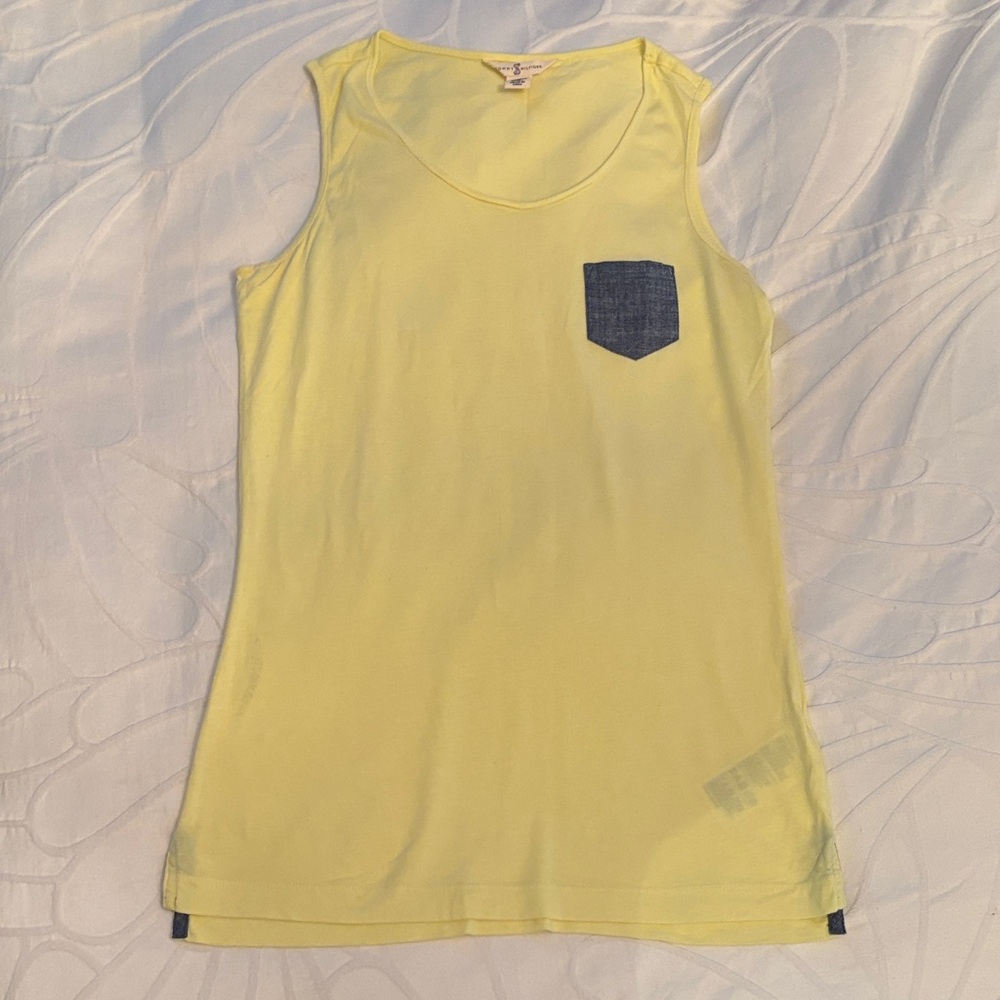 Yellow Tommy Hilfiger Tank Top with Denim Pocket